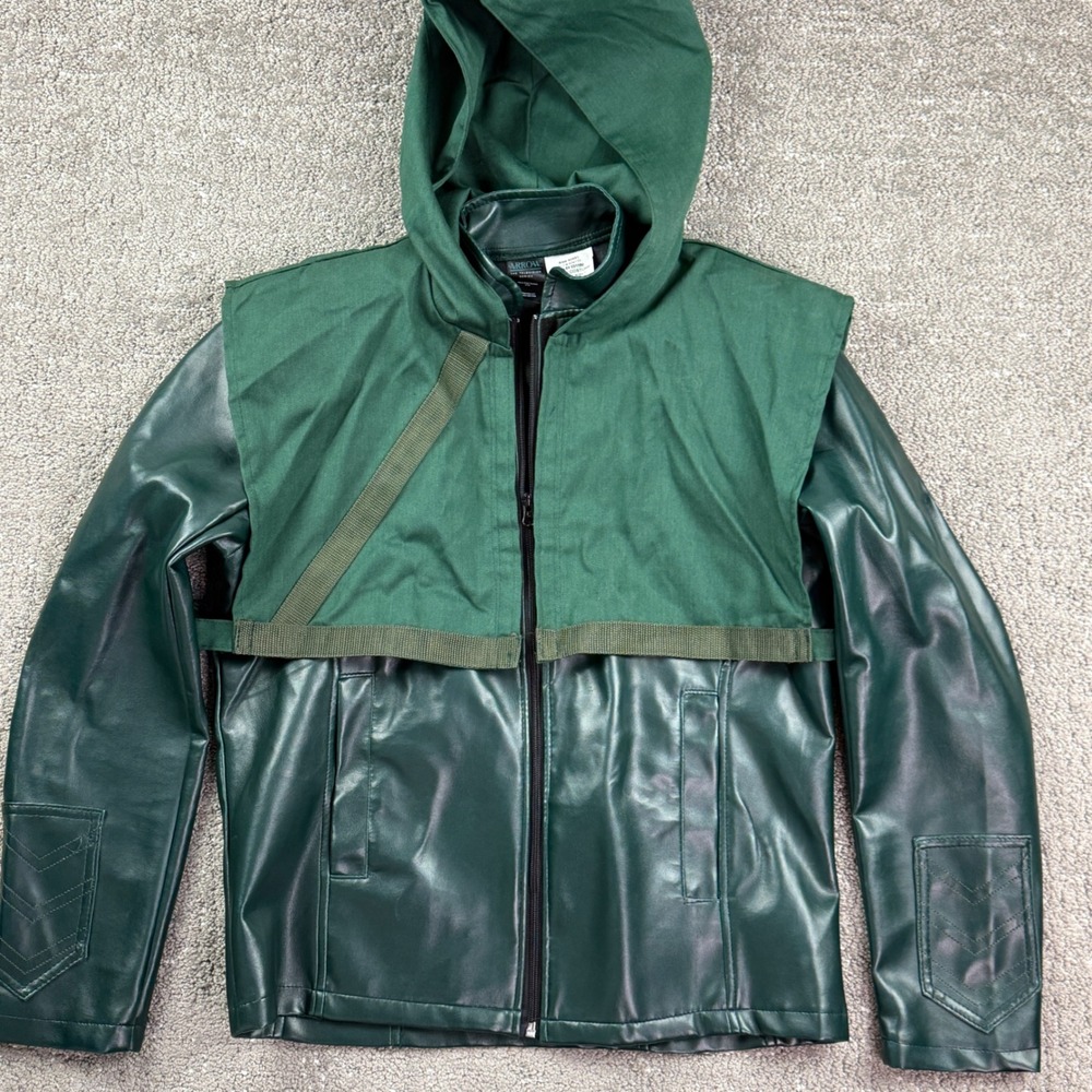 Arrow TV Series Mens L Green Hooded Costume Jacket DC Comics 2015 Charades